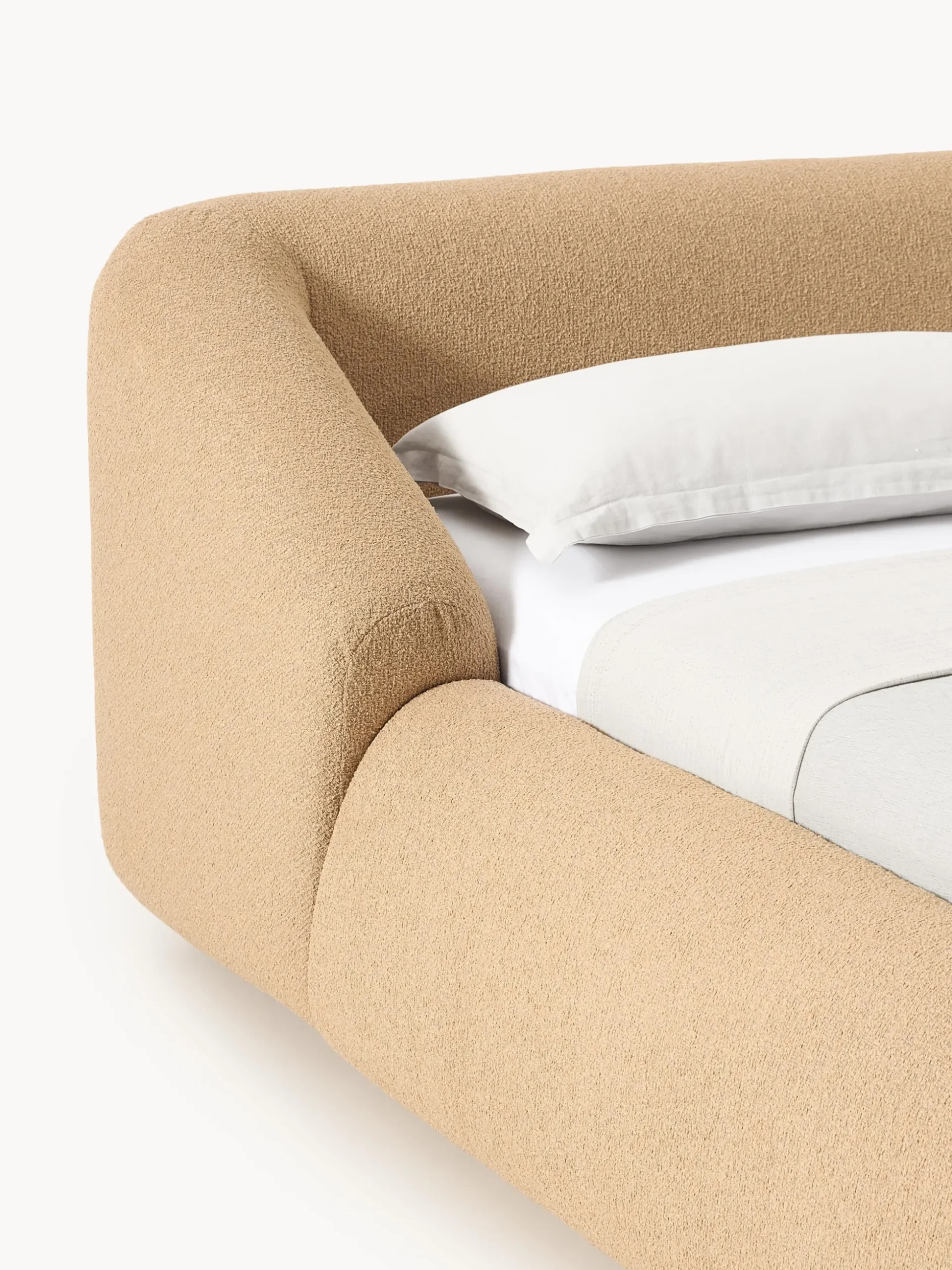 Letto imbottito in bouclé Sofia