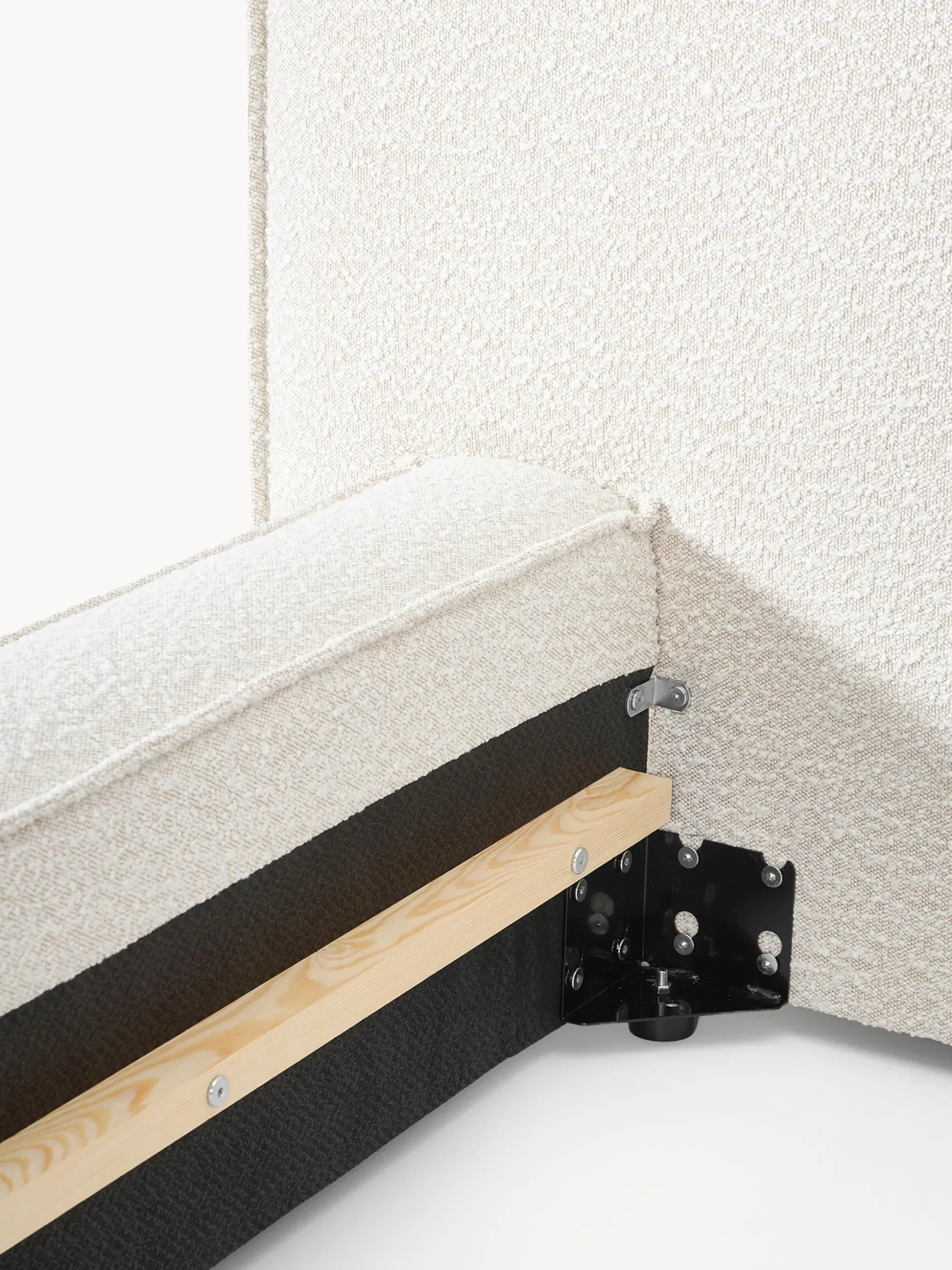 Letto imbottito in bouclé Lennon