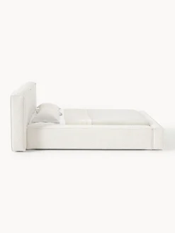 Letto imbottito in bouclé Lennon