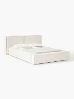 Letto imbottito in bouclé Lennon