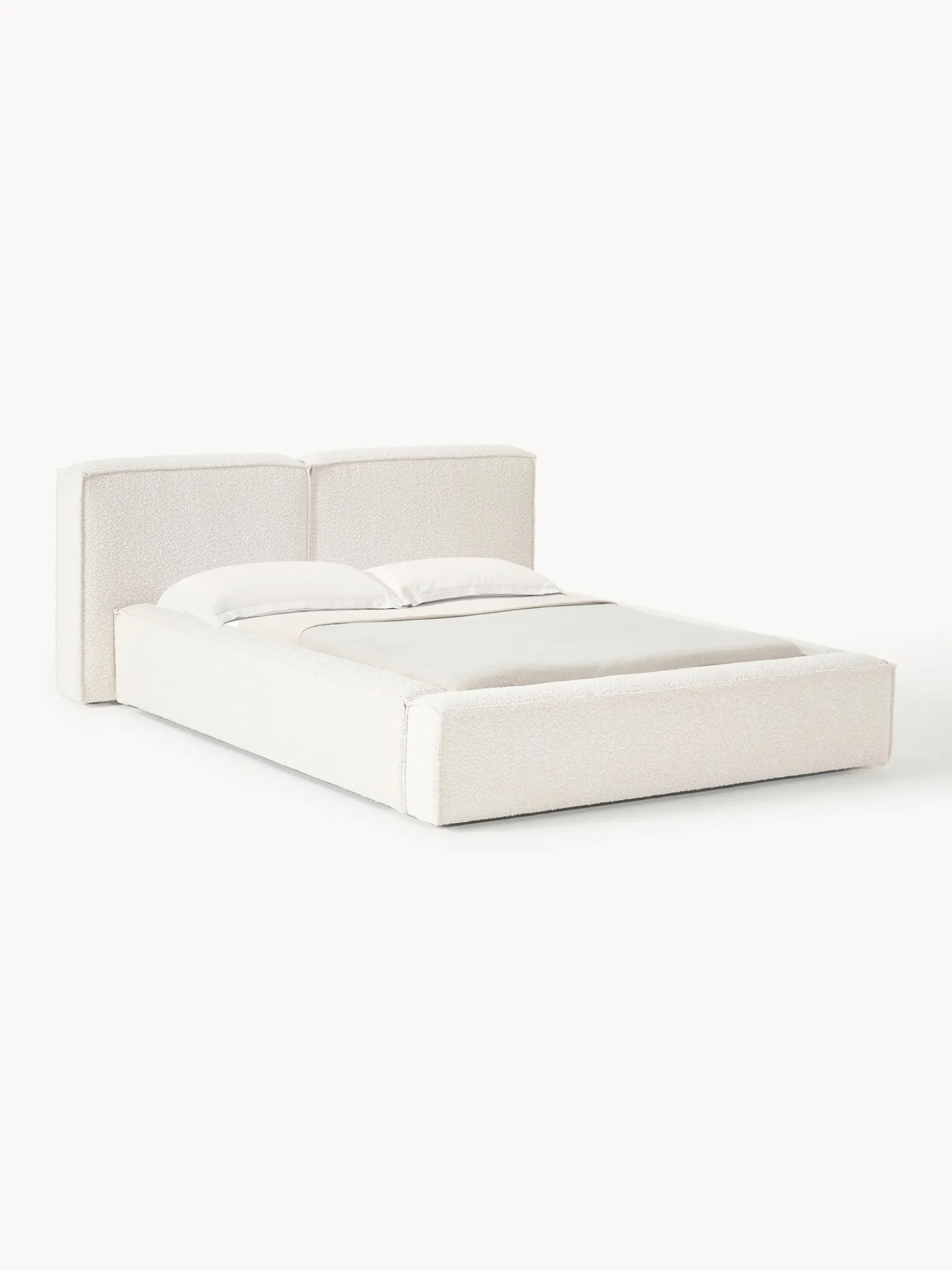 Letto imbottito in bouclé Lennon
