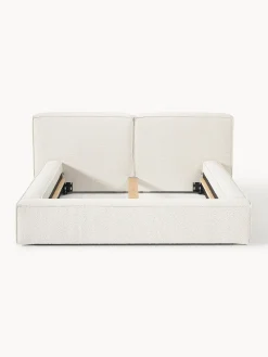 Letto imbottito in bouclé Lennon