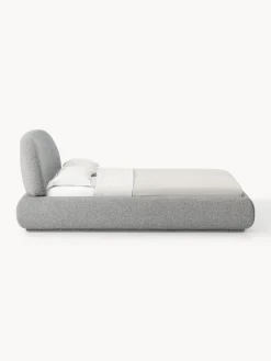 Letto imbottito in bouclé con contenitore Alba