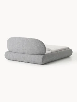 Letto imbottito in bouclé con contenitore Alba