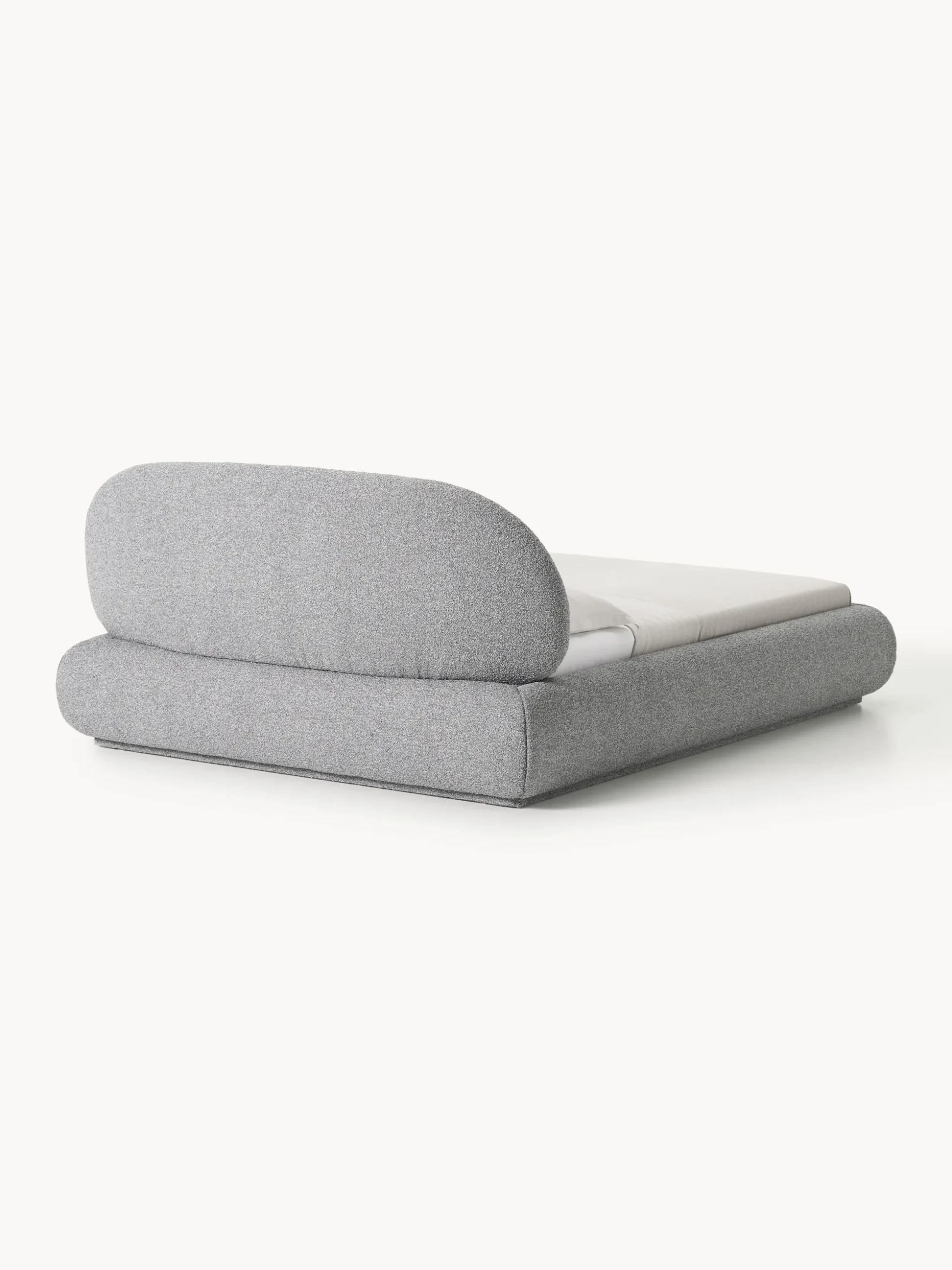 Letto imbottito in bouclé con contenitore Alba