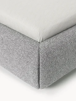 Letto imbottito in bouclé con contenitore Alba