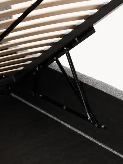Letto imbottito in bouclé con contenitore Alba