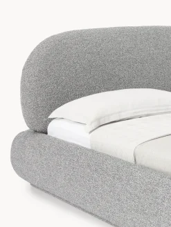 Letto imbottito in bouclé con contenitore Alba