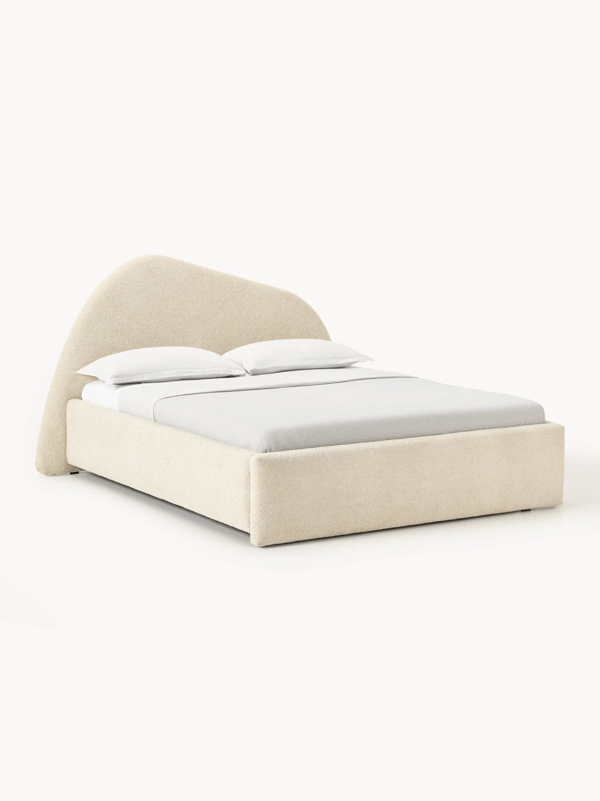 Letto imbottito in bouclé Gary