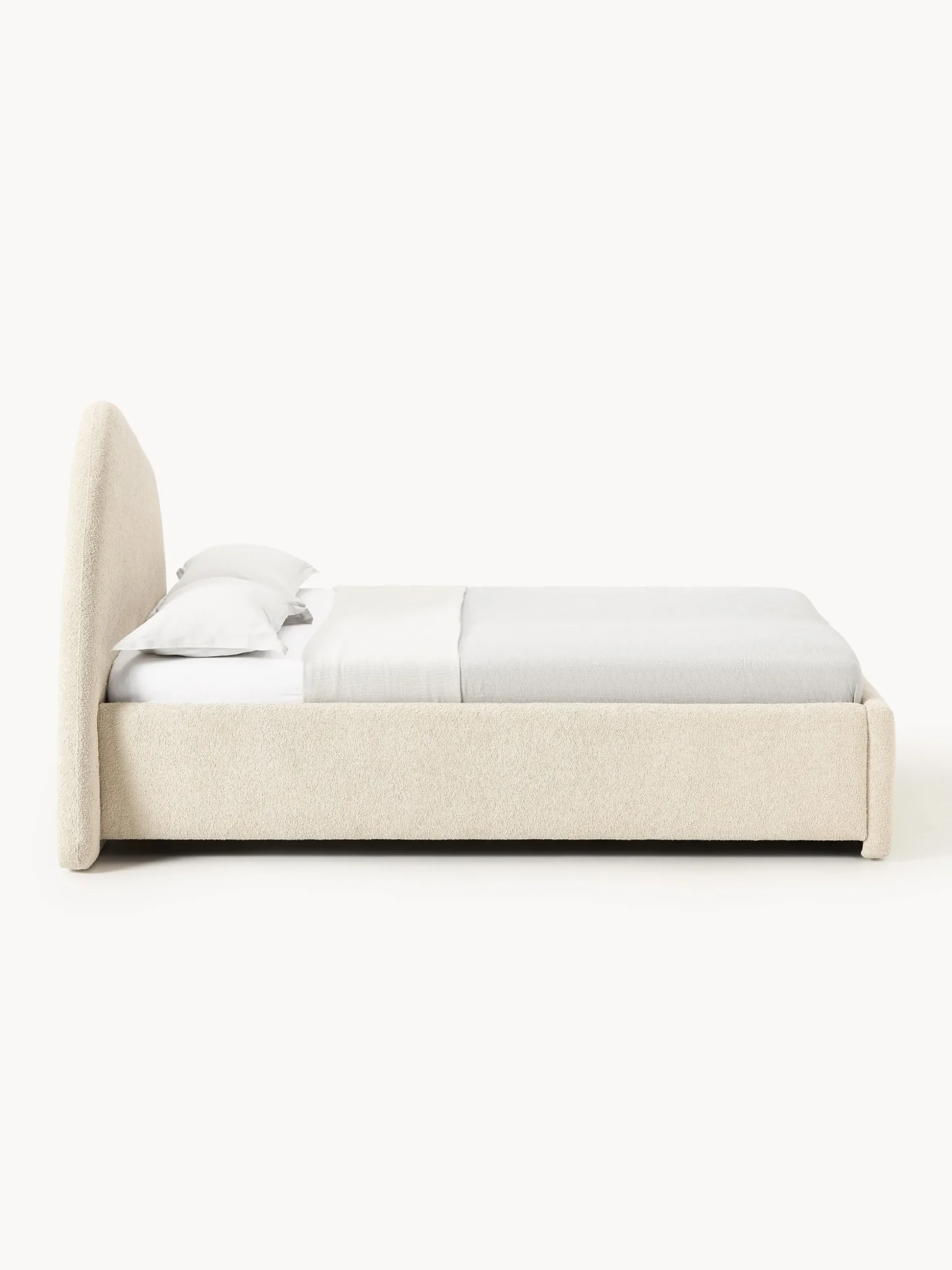 Letto imbottito in bouclé Gary