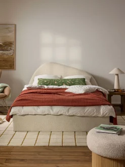 Letto imbottito in bouclé Gary