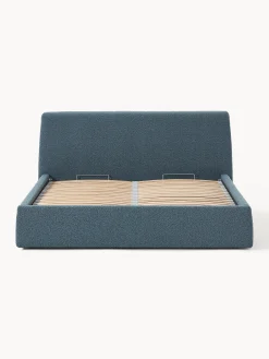 Letto imbottito in bouclé con contenitore Cloud