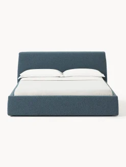 Letto imbottito in bouclé con contenitore Cloud