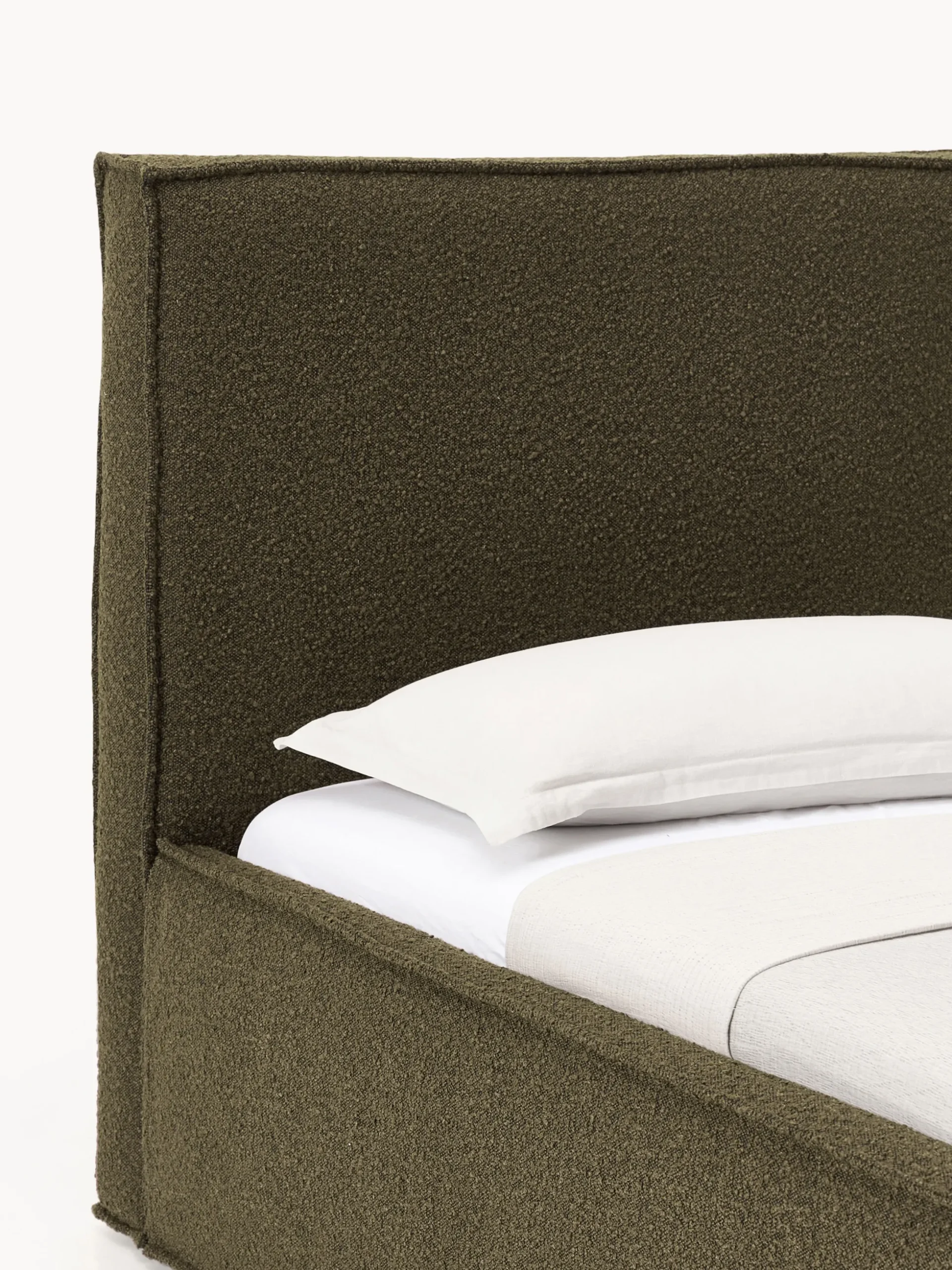 Letto imbottito in bouclé con contenitore Dream