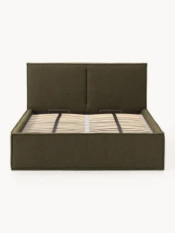Letto imbottito in bouclé con contenitore Dream