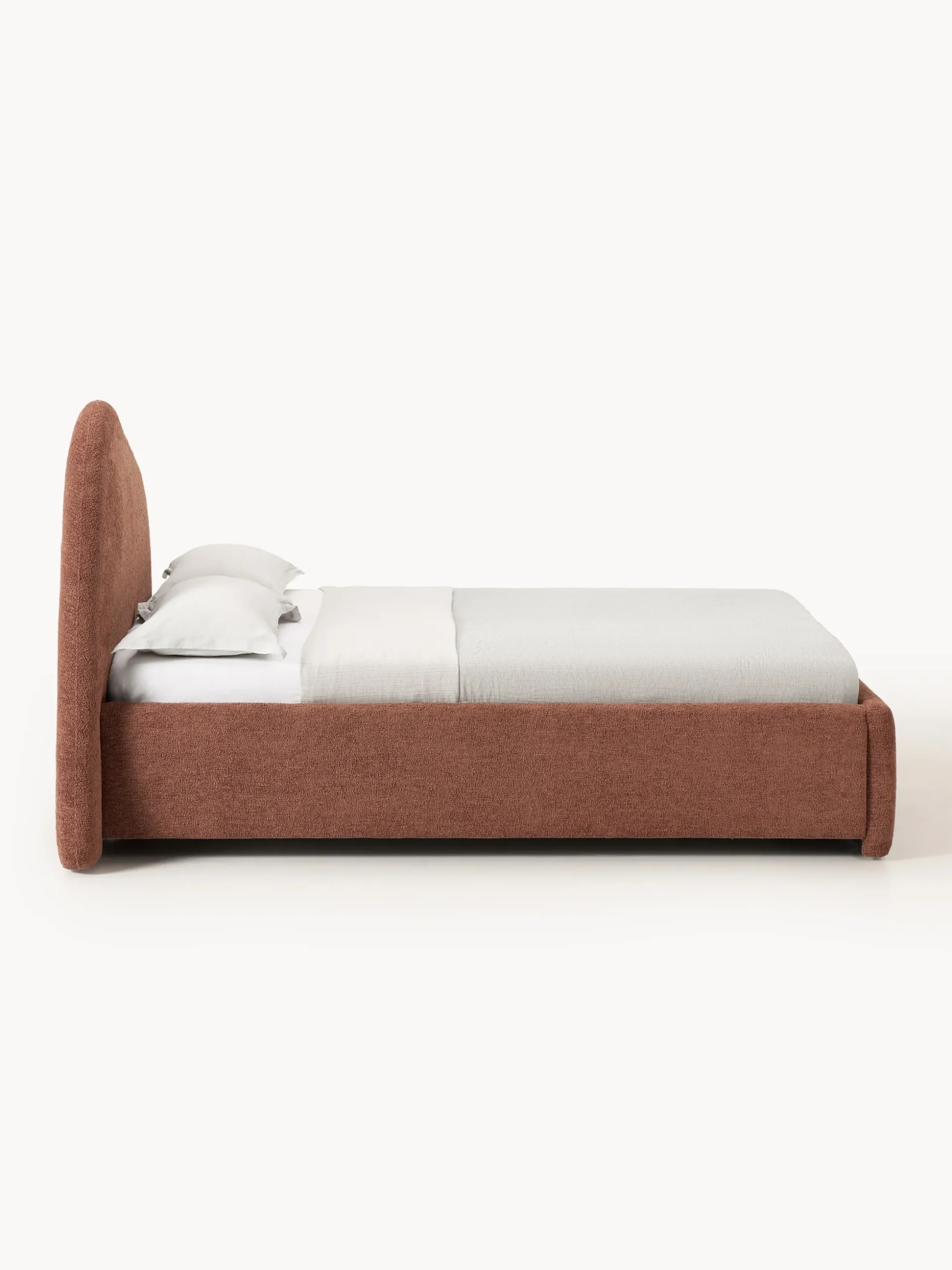 Letto imbottito in bouclé Gary
