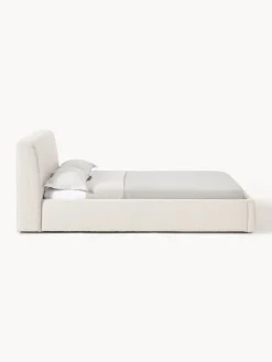 Letto imbottito in bouclé con contenitore Cloud