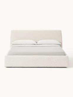 Letto imbottito in bouclé con contenitore Cloud