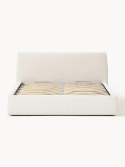 Letto imbottito in bouclé con contenitore Cloud