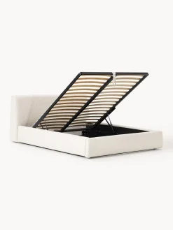 Letto imbottito in bouclé con contenitore Cloud