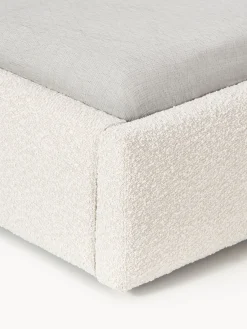 Letto imbottito in bouclé con contenitore Cloud