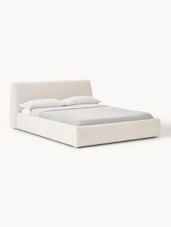 Letto imbottito in bouclé con contenitore Cloud