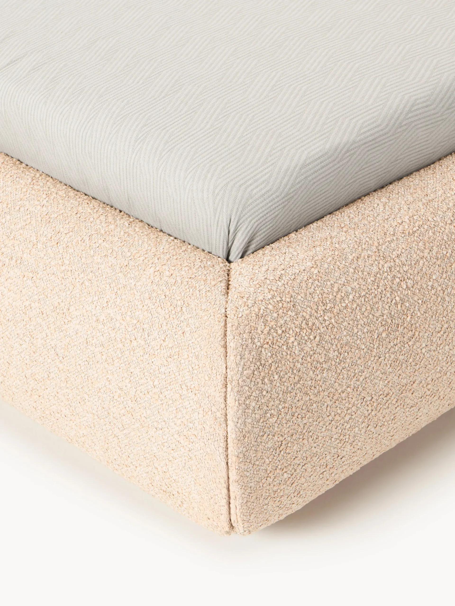 Letto imbottito in bouclé con contenitore Alba