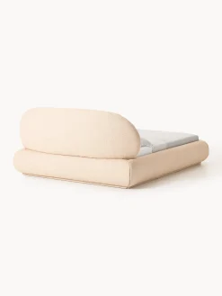 Letto imbottito in bouclé con contenitore Alba