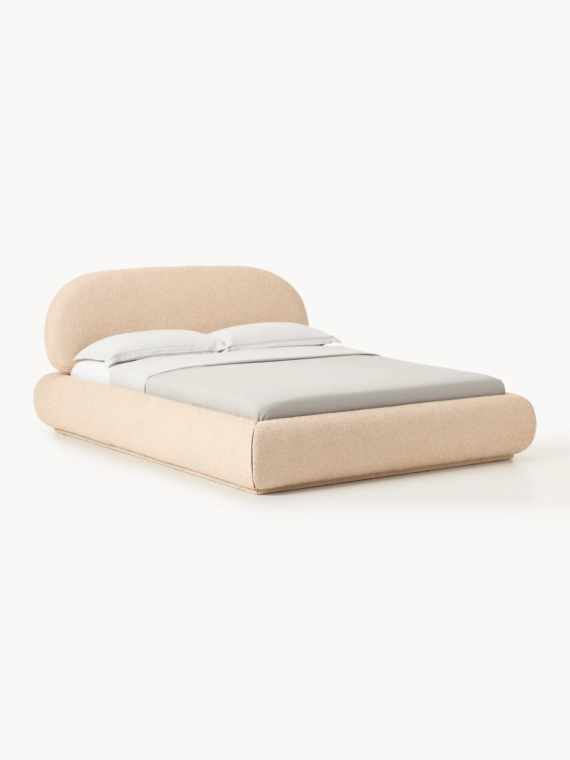 Letto imbottito in bouclé Alba