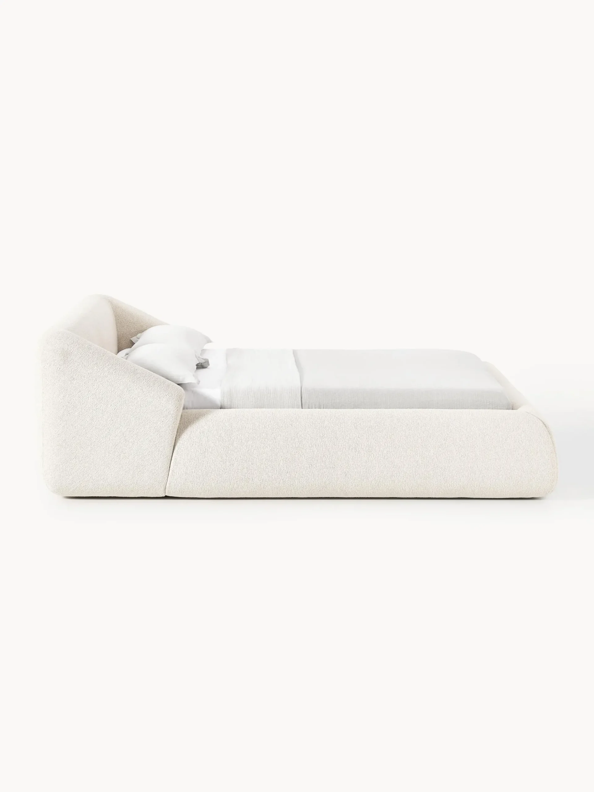 Letto imbottito in bouclé Sofia