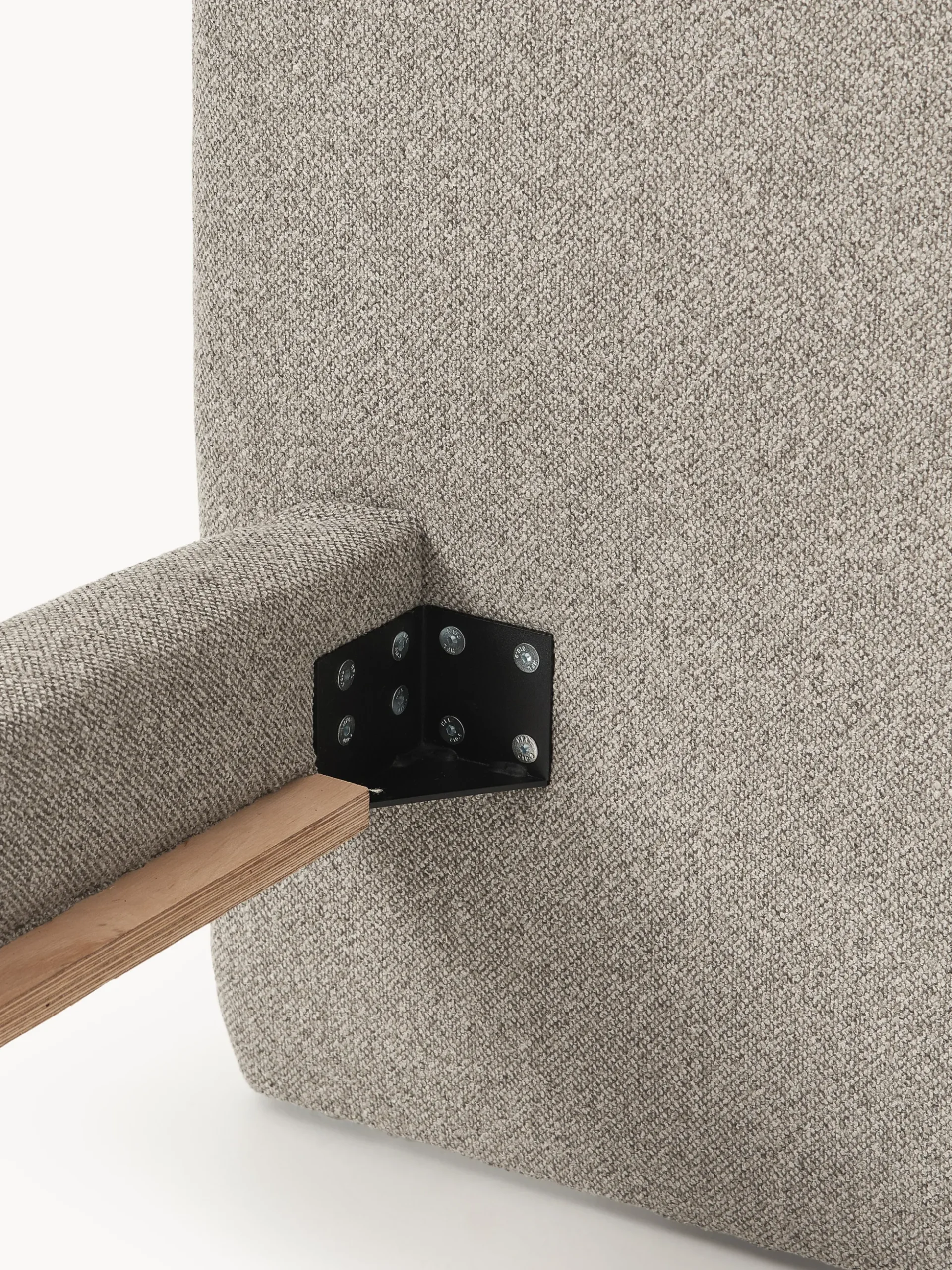 Letto imbottito in bouclé con gambe in metallo Olina