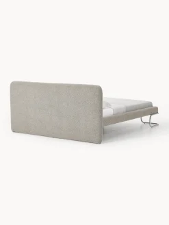 Letto imbottito in bouclé con gambe in metallo Olina