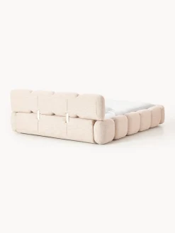 Letto imbottito in bouclé con contenitore Tayla