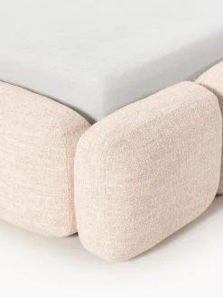 Letto imbottito in bouclé con contenitore Tayla