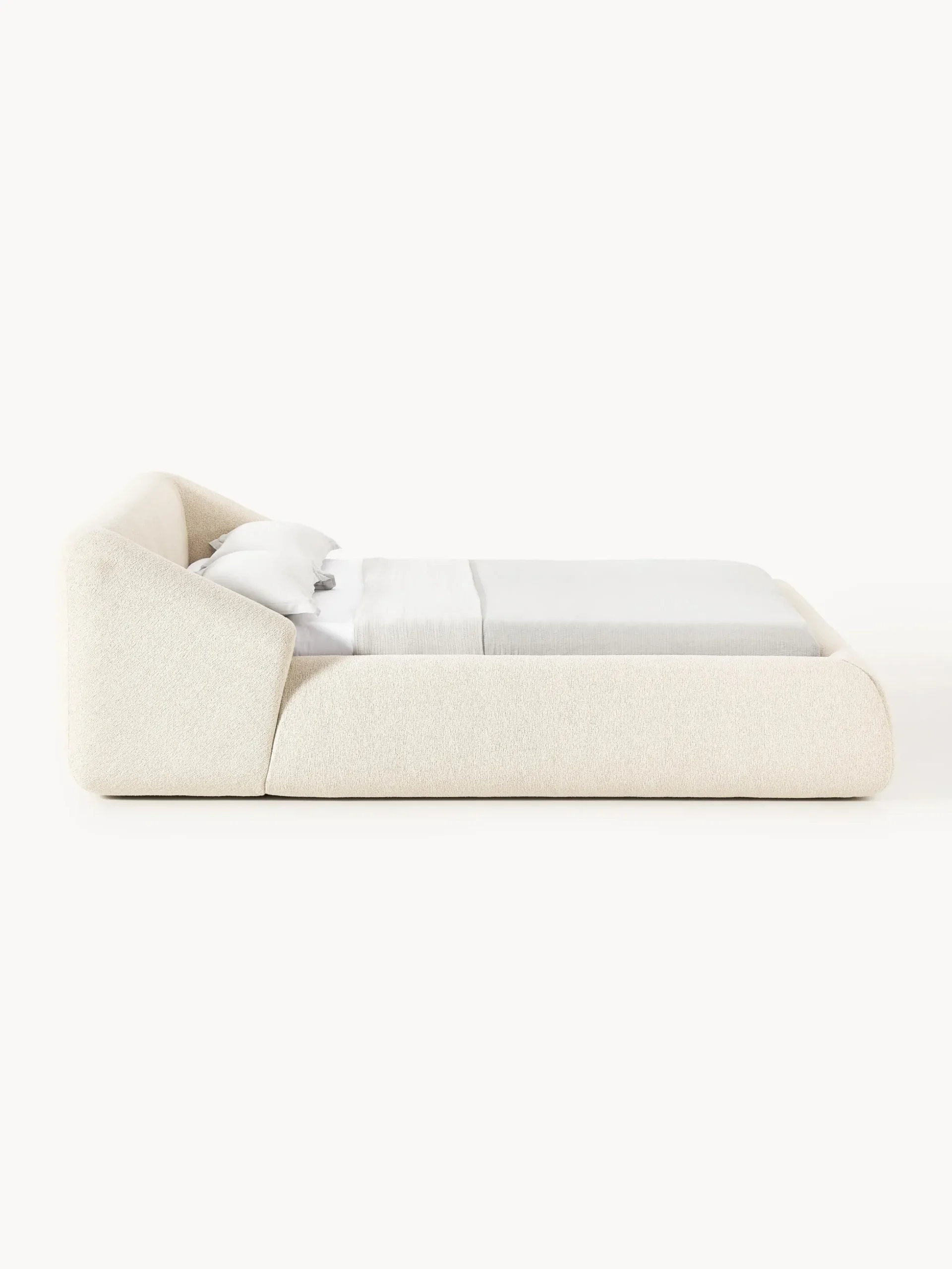 Letto imbottito in bouclé Sofia