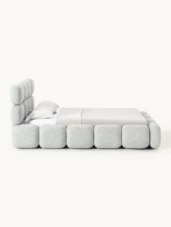 Letto imbottito in bouclé con contenitore Tayla
