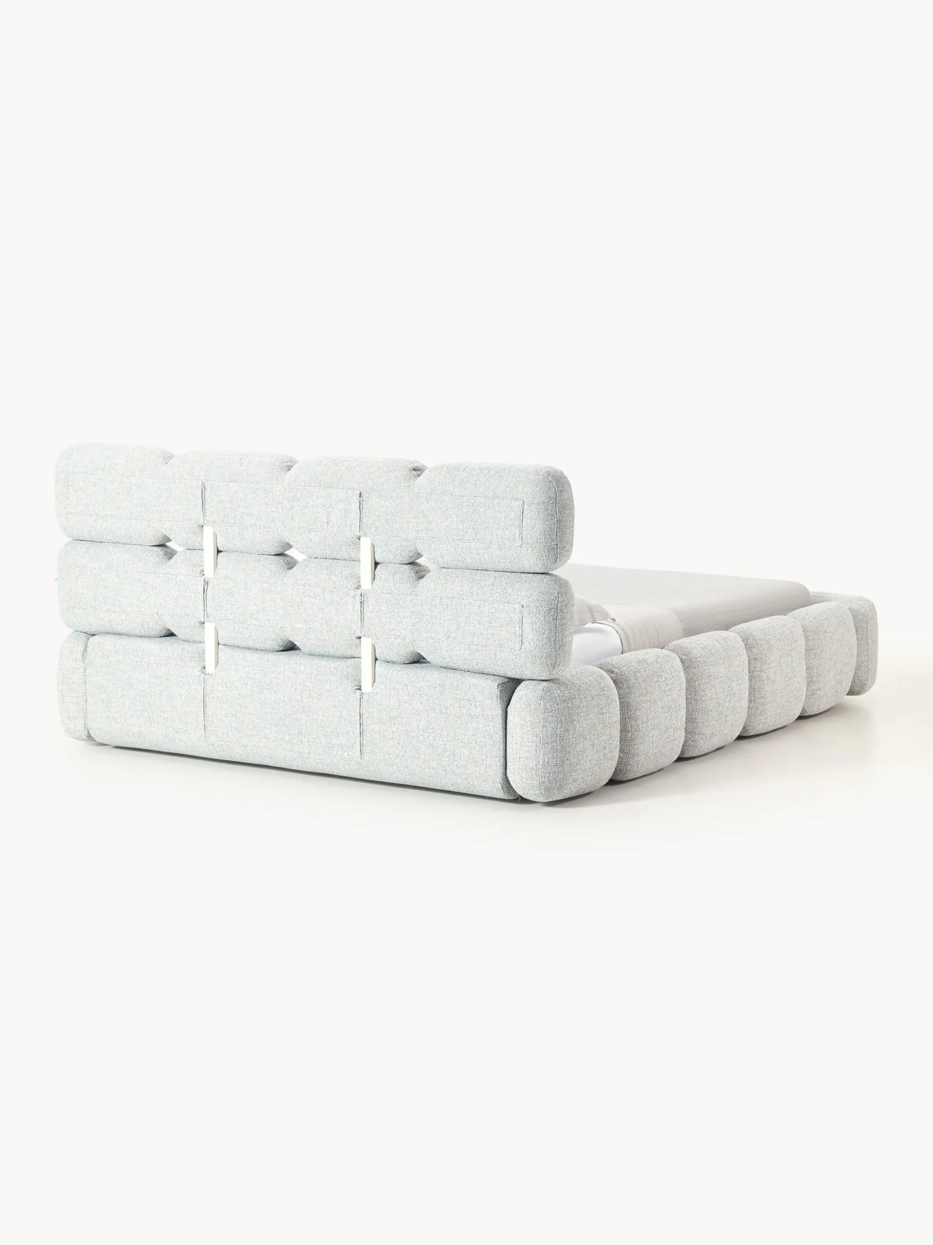 Letto imbottito in bouclé con contenitore Tayla