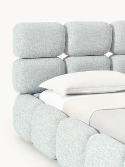 Letto imbottito in bouclé con contenitore Tayla