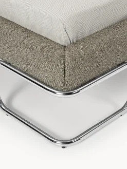 Letto imbottito in bouclé con gambe in metallo Olina
