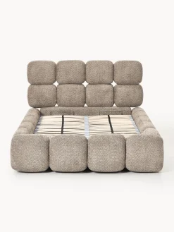 Letto imbottito in teddy bouclé con contenitore Tayla