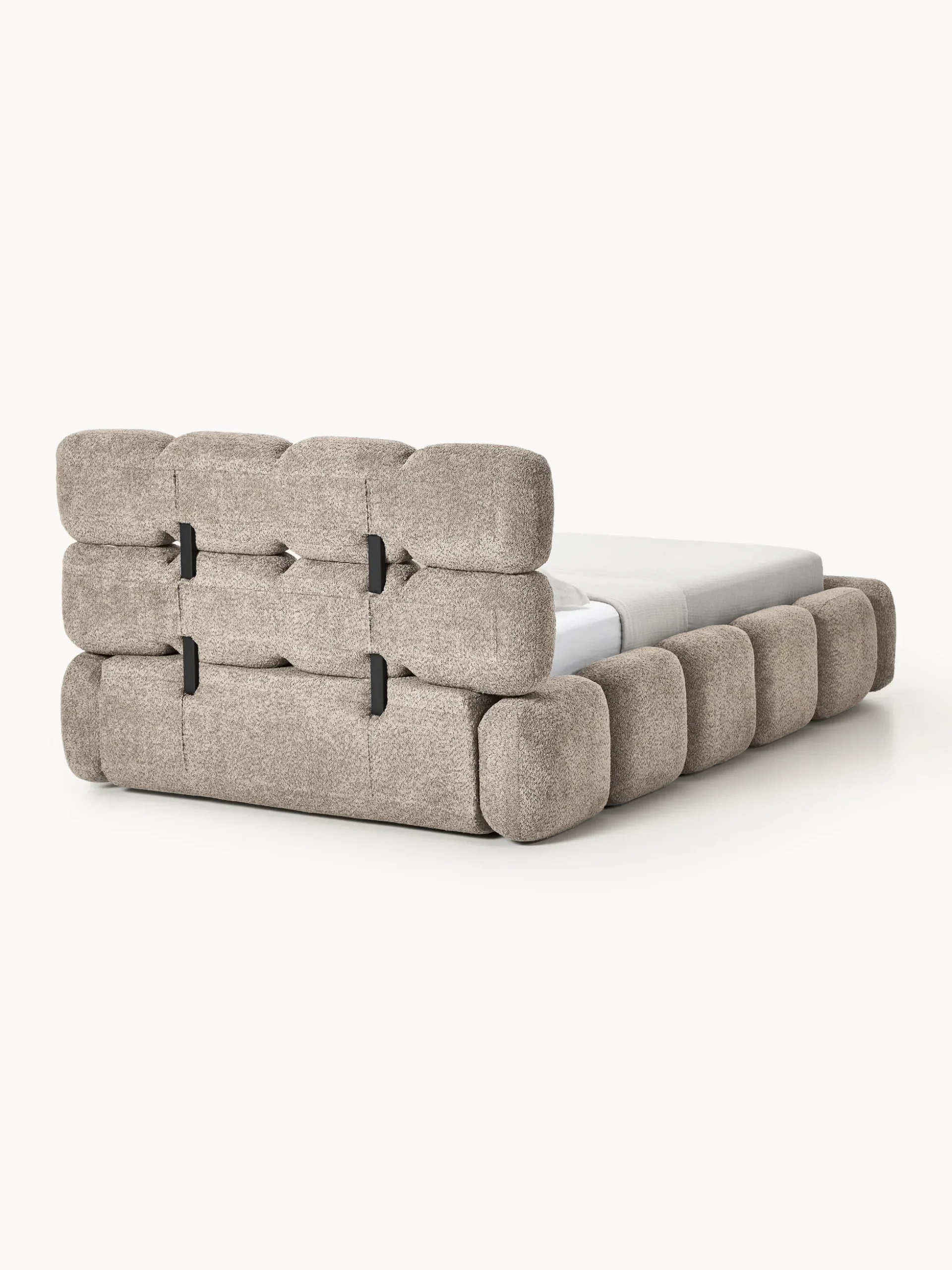 Letto imbottito in teddy bouclé con contenitore Tayla