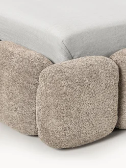 Letto imbottito in teddy bouclé con contenitore Tayla