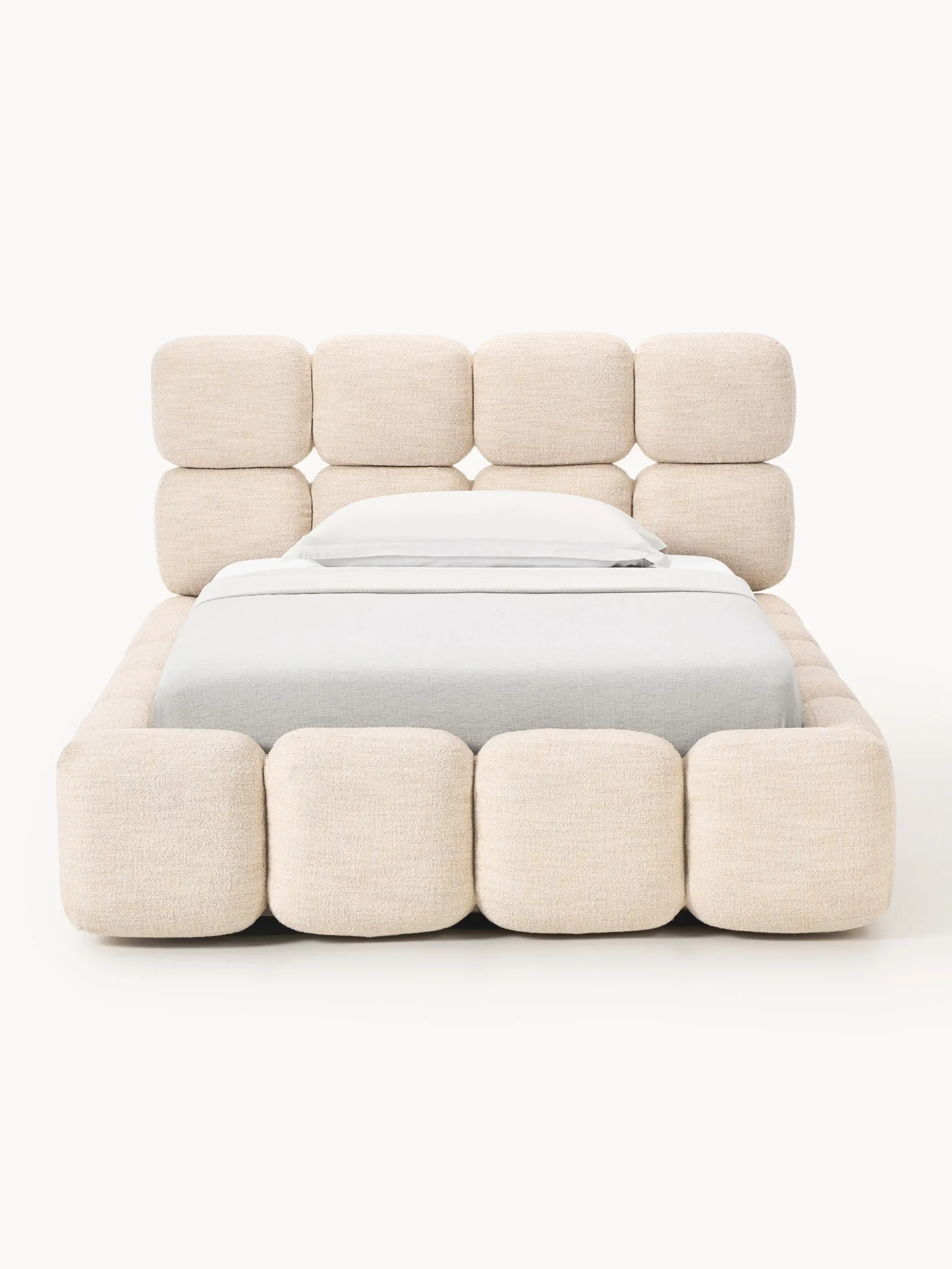 Letto imbottito in teddy bouclé Tayla