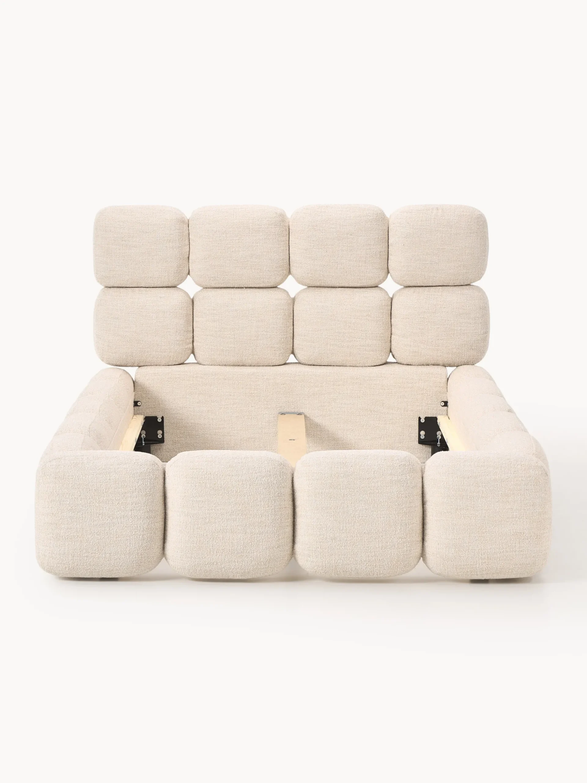 Letto imbottito in teddy bouclé Tayla
