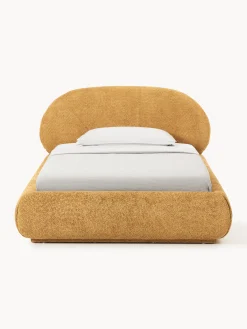 Letto imbottito in teddy bouclé con contenitore Alba