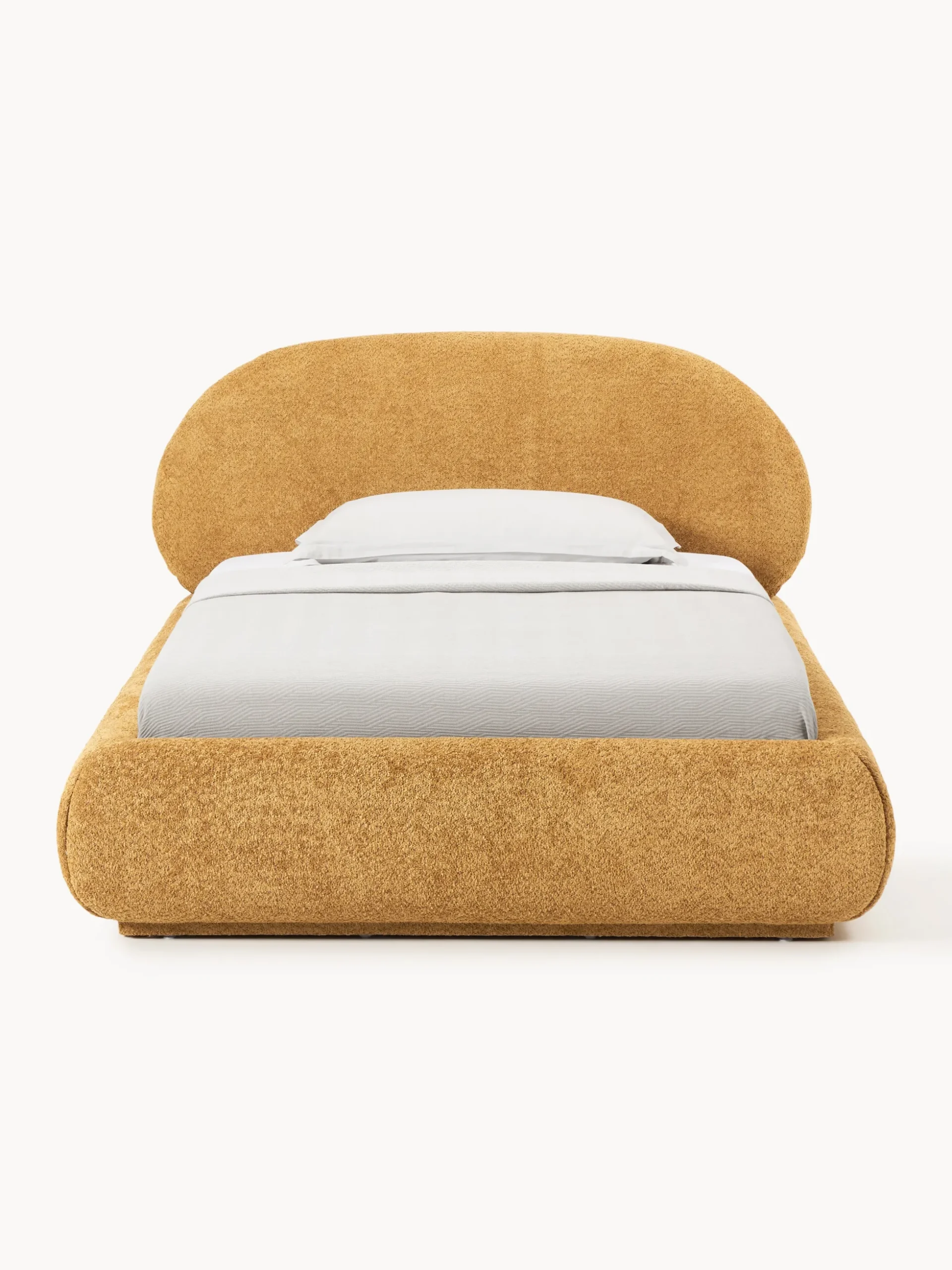 Letto imbottito in teddy bouclé con contenitore Alba