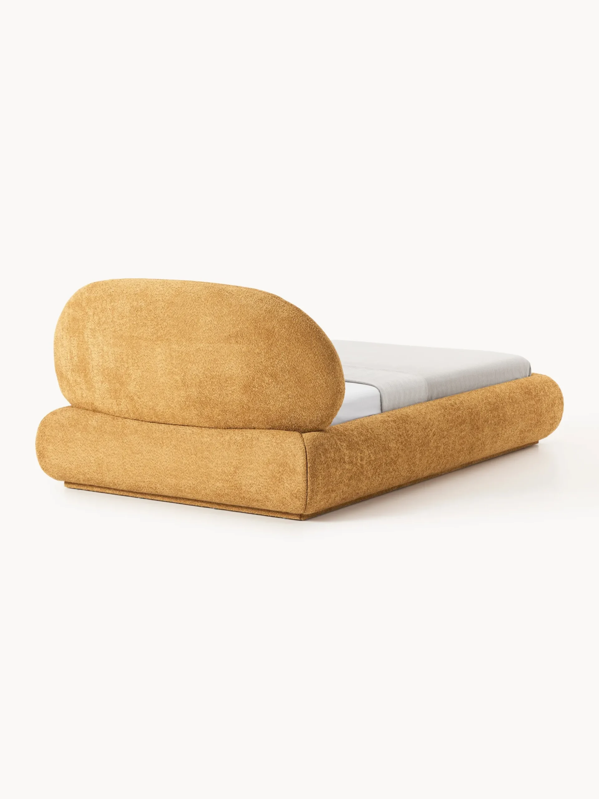 Letto imbottito in teddy bouclé con contenitore Alba