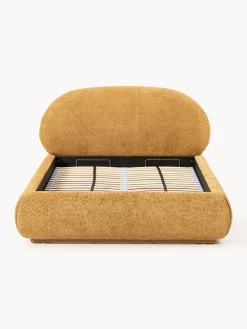 Letto imbottito in teddy bouclé con contenitore Alba