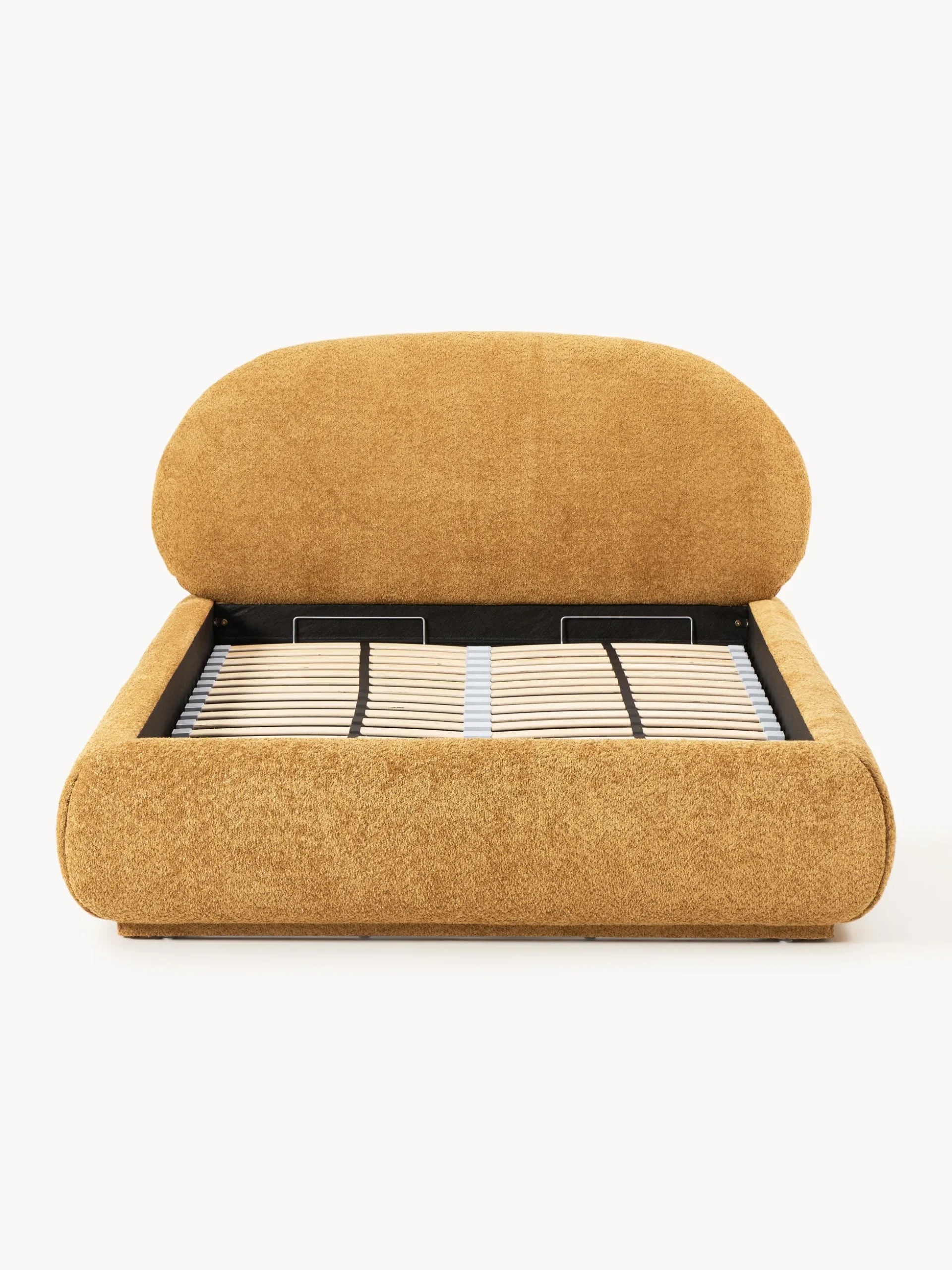 Letto imbottito in teddy bouclé con contenitore Alba
