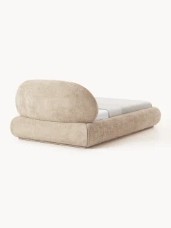 Letto imbottito in teddy bouclé con contenitore Alba